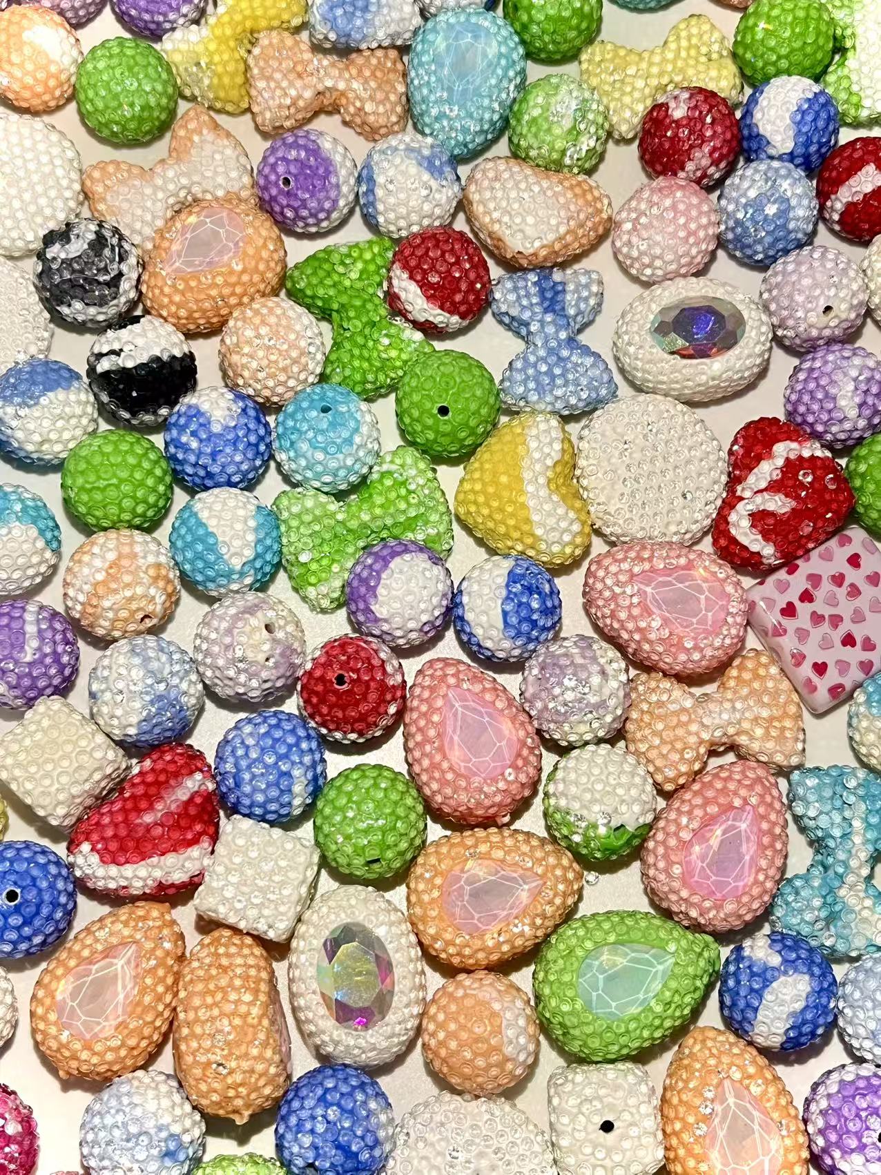 B-24  Mixed beads for mobile phone chain making, keychain, backpack chain