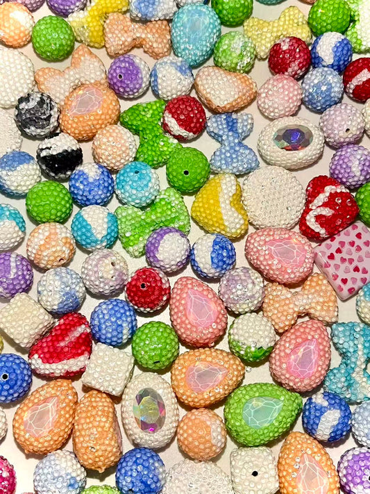 B-24  Mixed beads for mobile phone chain making, keychain, backpack chain