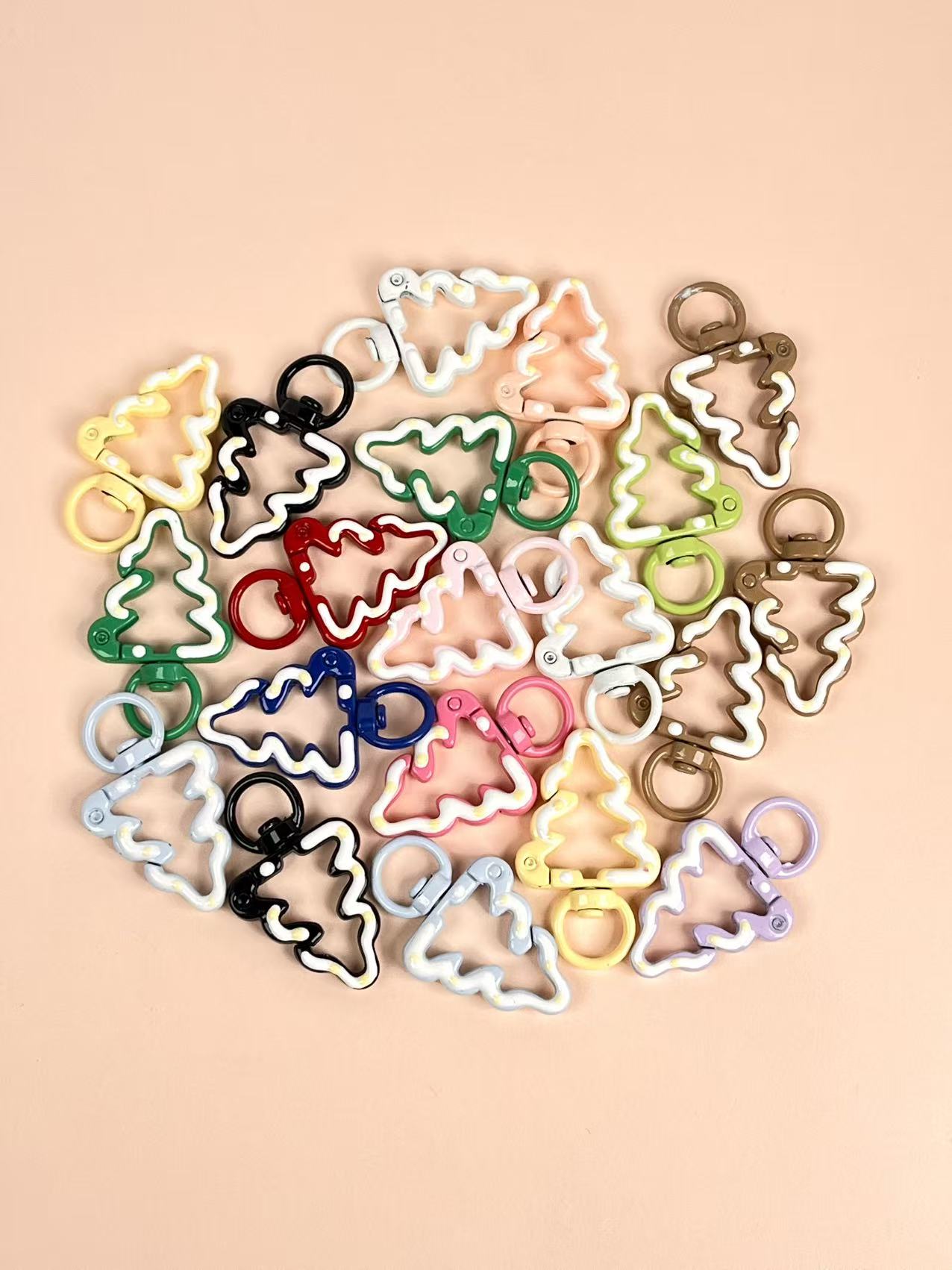 A-54 Colorful Baking Paint Spring Clasps &amp; Pastel-Colored Open Spring Rings for DIY Jewelry, Keychains, Book Rings, and Card Holder Hardware
