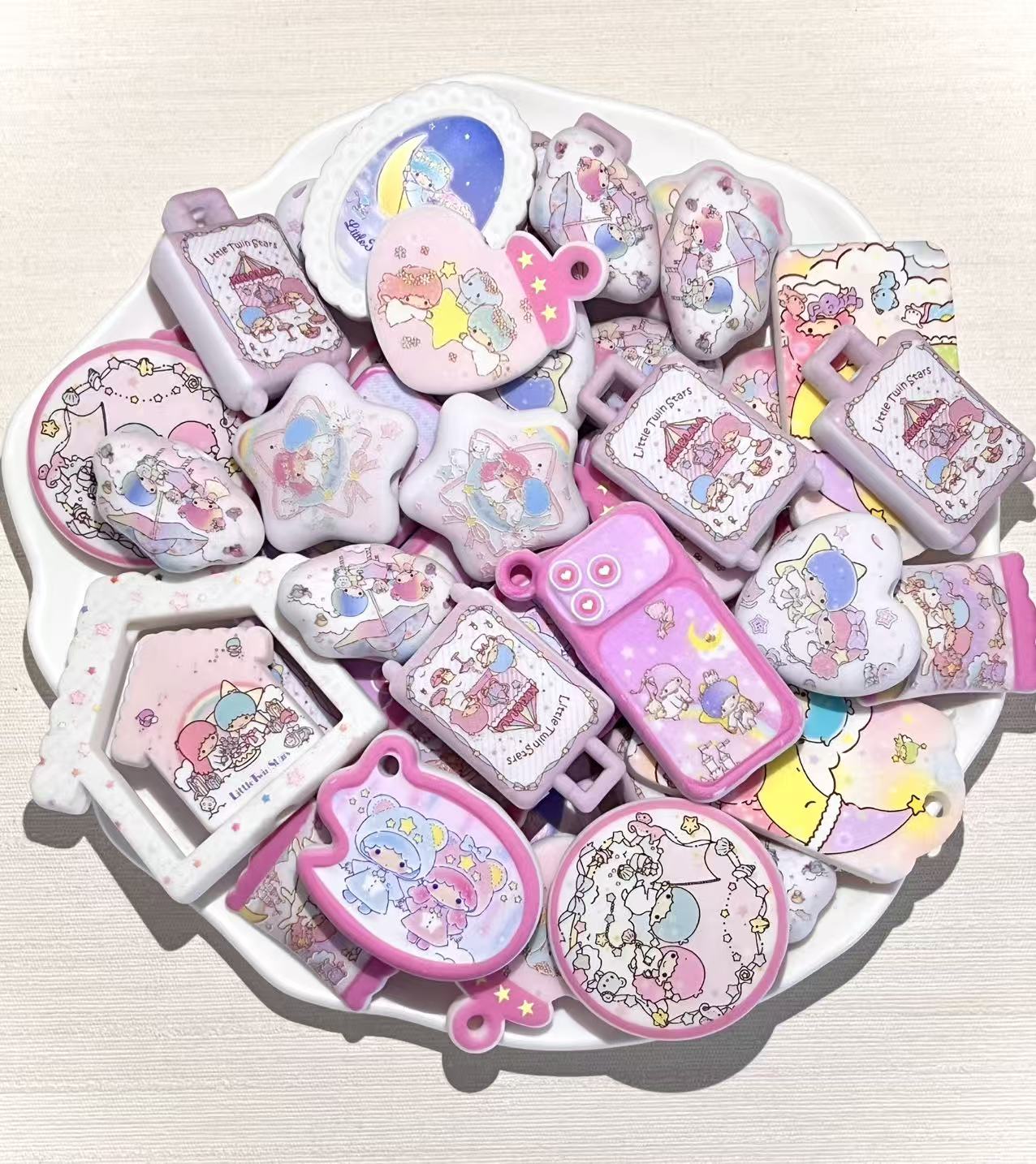 B-08  Mixed beads for mobile phone chain making, keychain, backpack chain