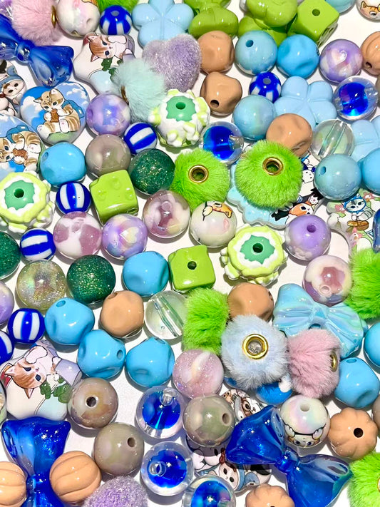 C-23  Mixed beads for mobile phone chain making, keychain, backpack chain