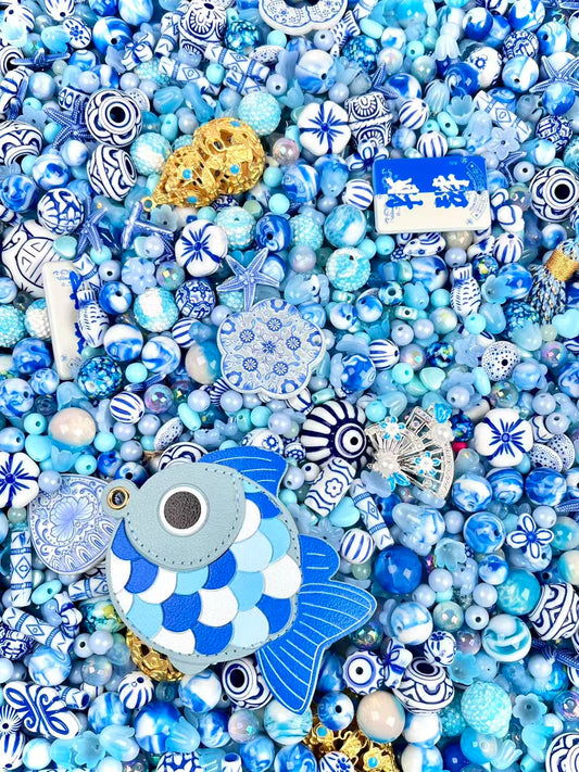 S-43  Mixed beads for mobile phone chain making, keychain, backpack chain