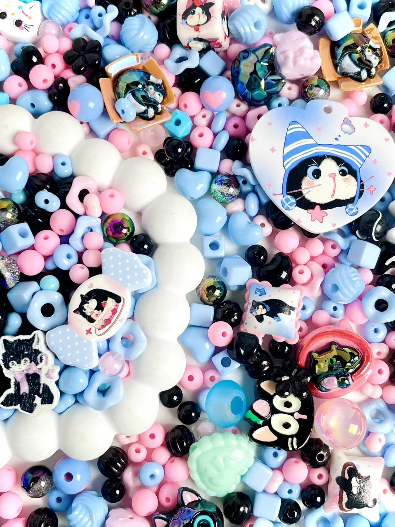 S-07 Mixed beads for mobile phone chain making, keychain, backpack chain